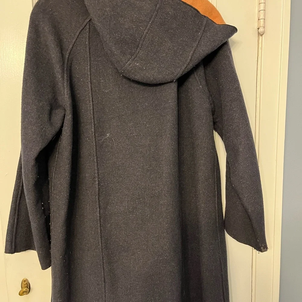 Vintage Harve Benard Gray Hooded wool Coat with Pink Inner Elegant Ladylike - Picture 3 of 4